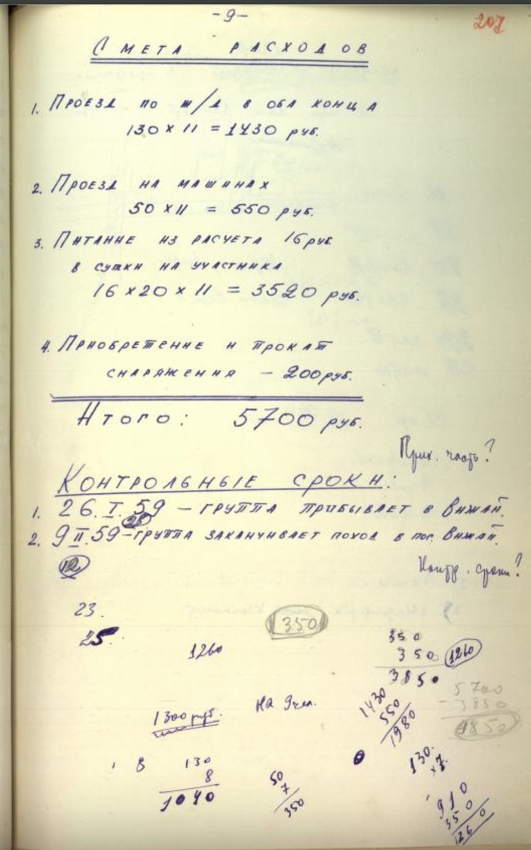 Фото 1 Лист пооекта похода из УД