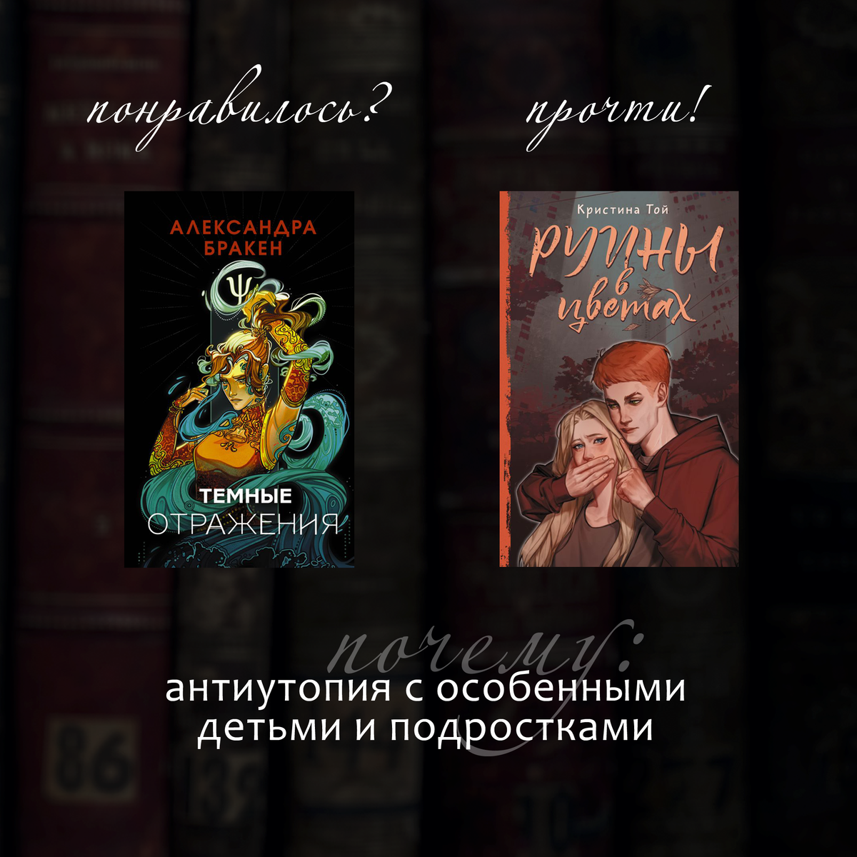 Александра Бракен "Тёмные отражения" <-> Кристина Той "Руины в цветах"