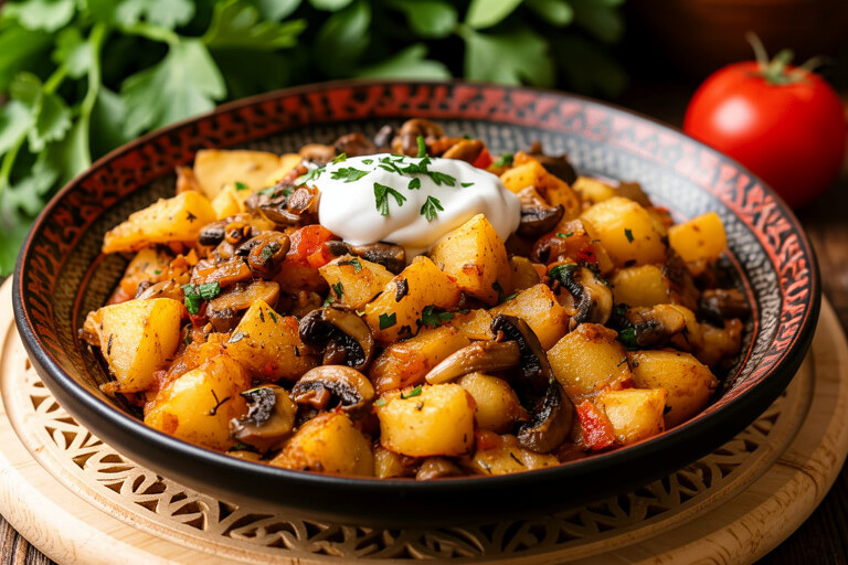 Картошка жареная с грибами и луком: Классика домашней кухни