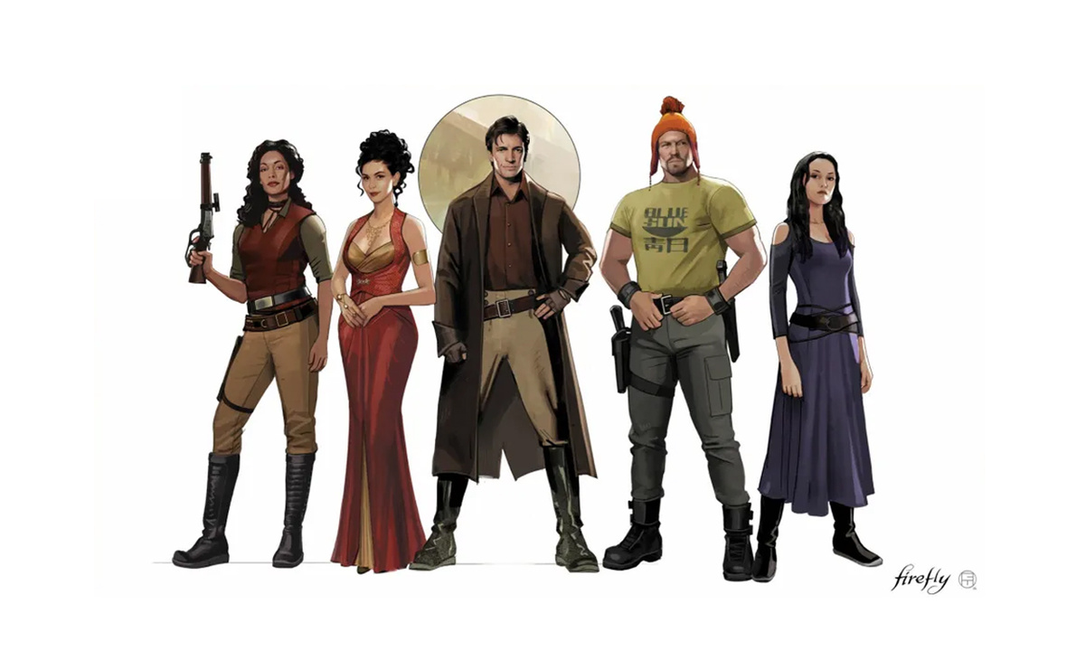 Эскизы персонажей анимационного сериала «Светлячок», нарисованные студией ShadowMachine