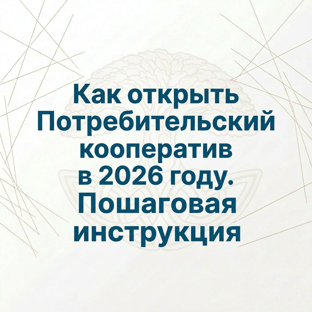Как открыть Потребительский кооператив в 2026 г. Пошаговая инструкция.