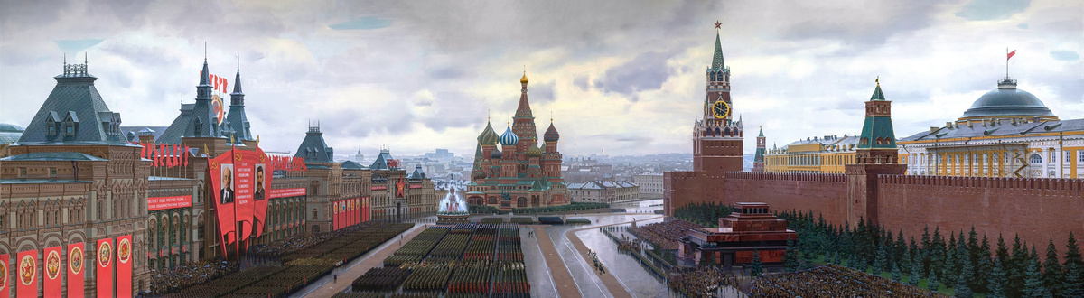 «Парад Победы. 24 июня 1945 года». 2022 г. Холст, масло. 535х1945 см. Сытов А.К., Ананьев А.М., Ананьев Д,А., Крившинко И.П., Лебедев И.М., Потогин В.В., Трошин С.Н., Штрикман Л.Л.