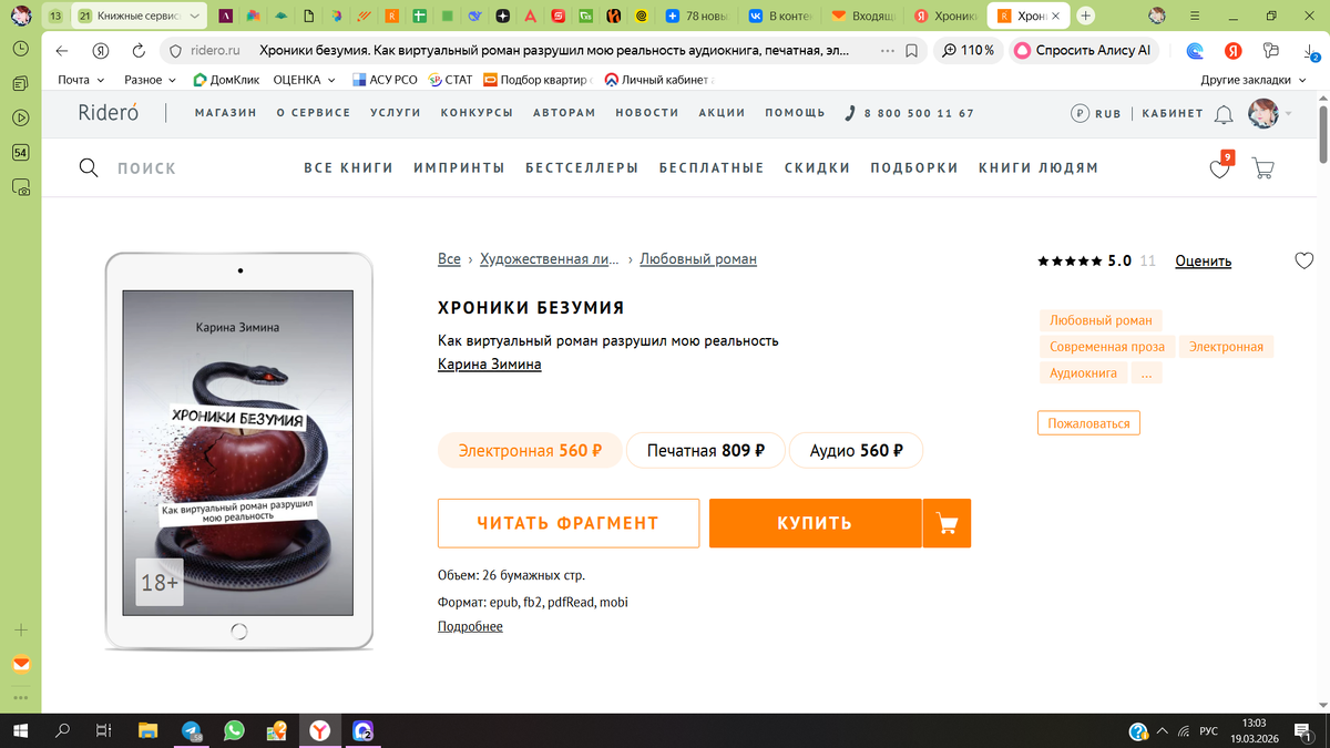 Одна из старых обложек  книги. Это платформа Ridero