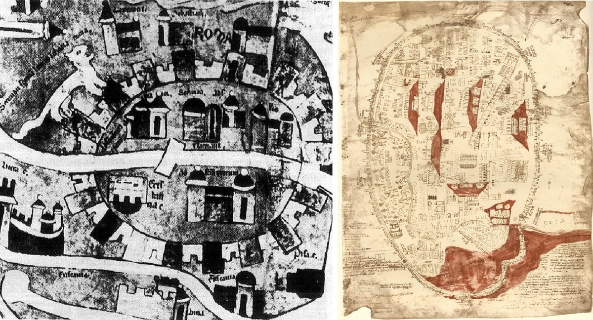 Рим 1200 года и 1321 года