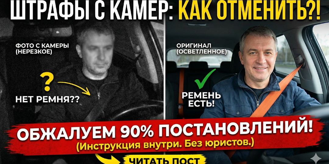Штрафы с камер за ремень и телефон: как обжаловать 90% постановлений из-за плохого качества фото?