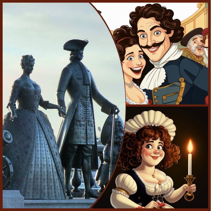 Скульптурная композоция Шемякина "Царская прогулка". Картинки, сгенерированные при помощи нейросети