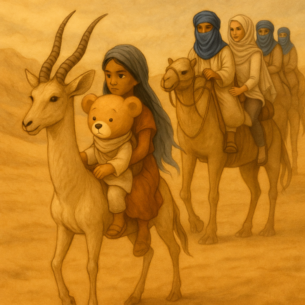 Мишель, Эллен, проводник Амару и два туарегя отправились во дворец Хрифуса