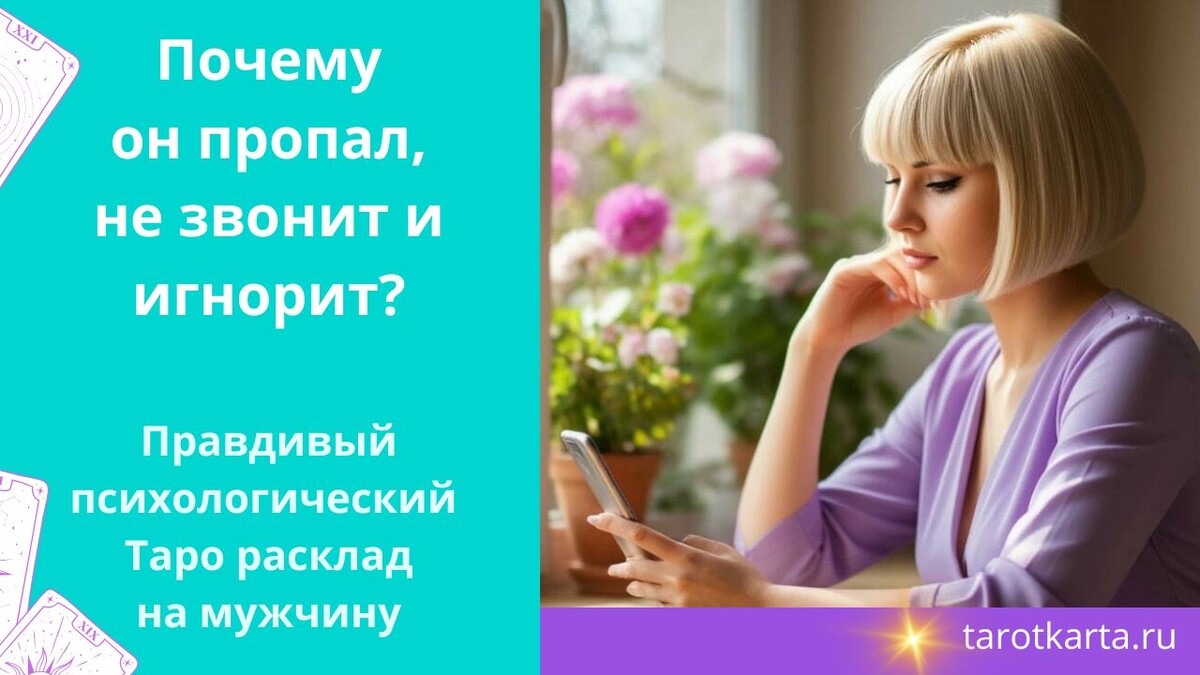 Почему он пропал, не звонит, не пишет и игнорит? Правдивый психологический Таро расклад на мужчину онлайн бесплатно