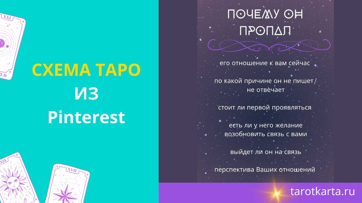 Почему он пропал? Схема Таро из Pinterest