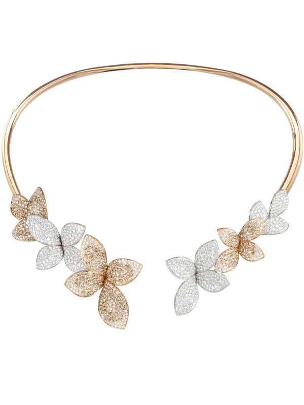 Колье Pasquale Bruni Giardini Segreti из розового золота с прозрачными и коньячными бриллиантами