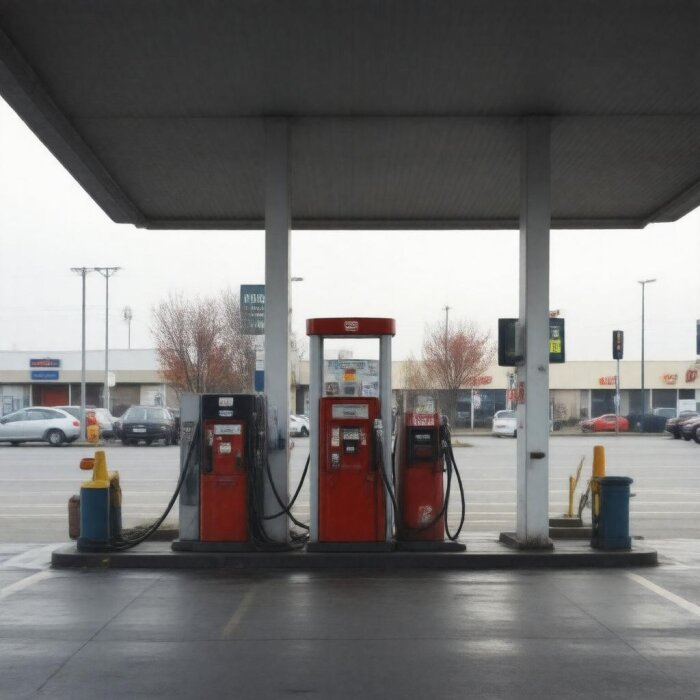 Единственная АЗС в Охотске закрыта: бензина нет / Изображение сгенерировано нейросетью flyvi.io