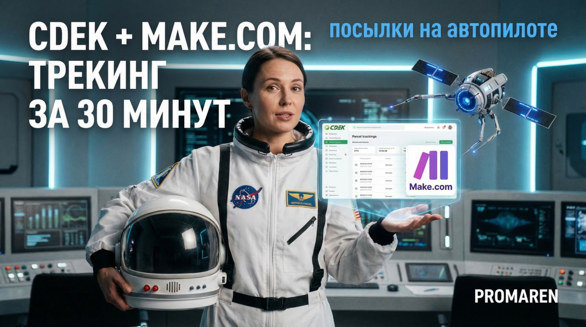    Cценарий в Make.com отслеживает статусы посылок через CDEK API и шлёт клиентам уведомления | Марина Погодина, PROMAREN Марина Погодина