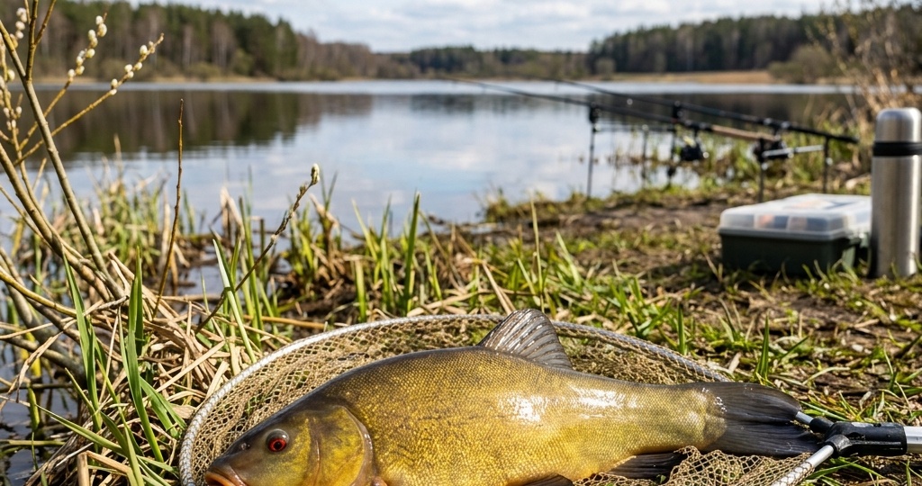 Линь в апреле: как поймать «бронзового отшельника», пока все остальные ловят уклейку? Весенний гайд по «ленивой» рыбе