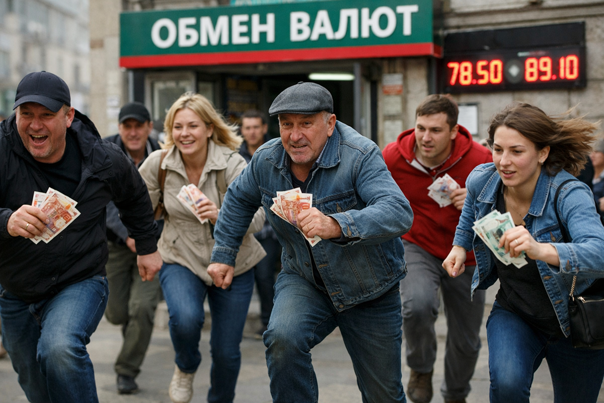    Обменникам стоит готовиться к валютным штурмам со стороны соотечественников. Фото: нейросеть