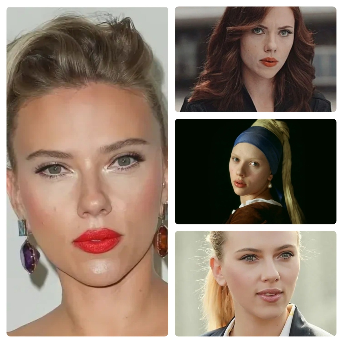 Скарлетт Йоханссон и её роли, коллаж сделан из фотографий взятых из Pinterest