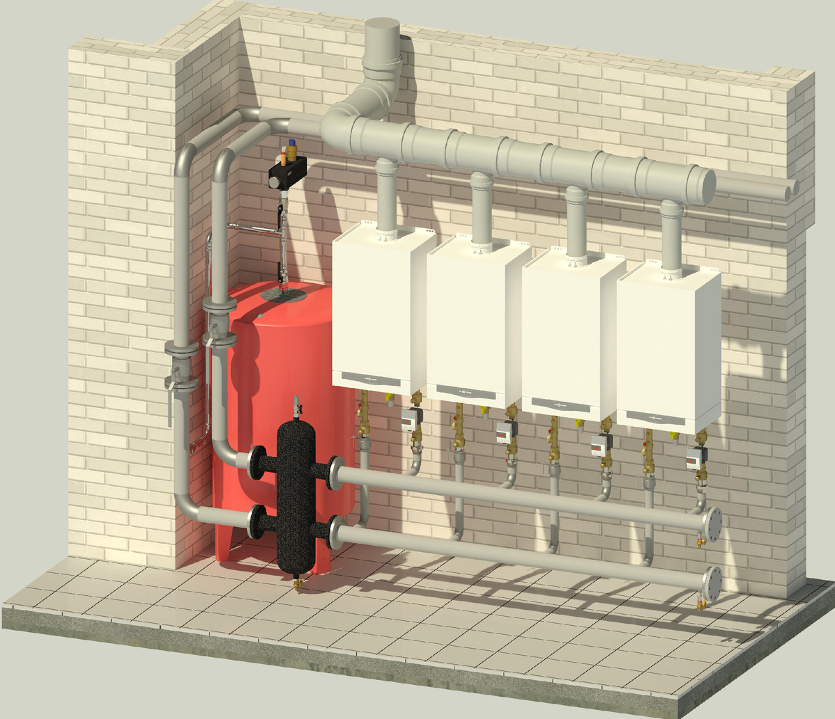 Каскад, гидрострелка и расширительный бак
