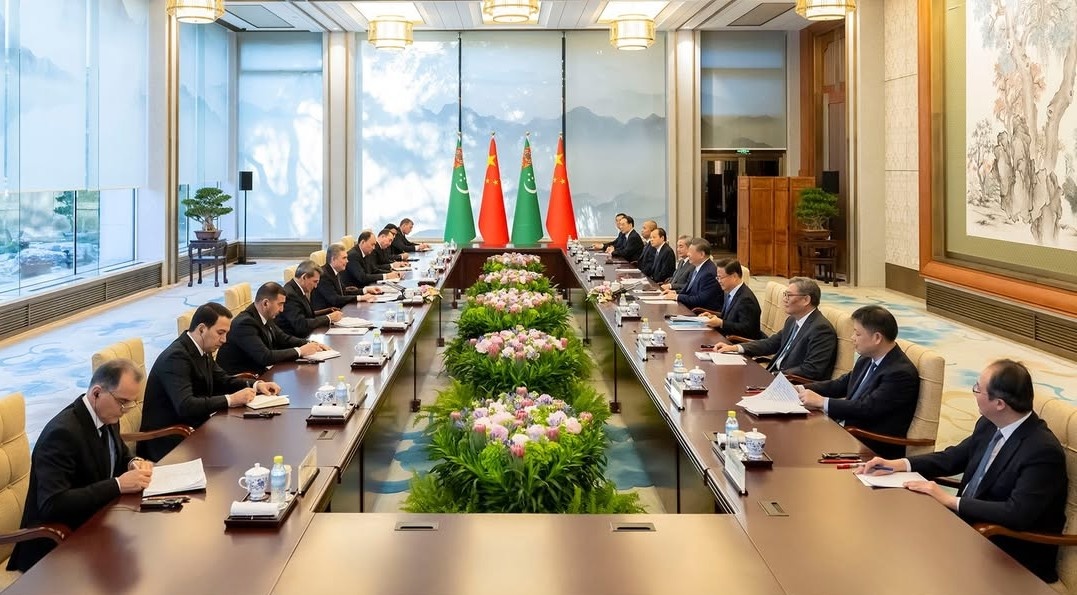 Встреча Председателя Халк Маслахаты Туркменистана Гурбангулы Бердымухамедова с Председателем Китайской Народной Республики Си Цзиньпином, 18 марта 2026 года, Пекин, Китай (Фото: Xinhua)
