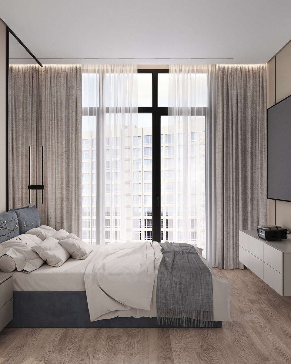 На фото: спальня от компании «Ремонт Эксперт»