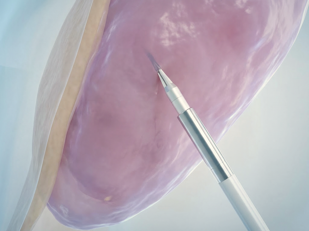 При радиочастотной абляции прокол кожи диаметром всего 1–3 мм
