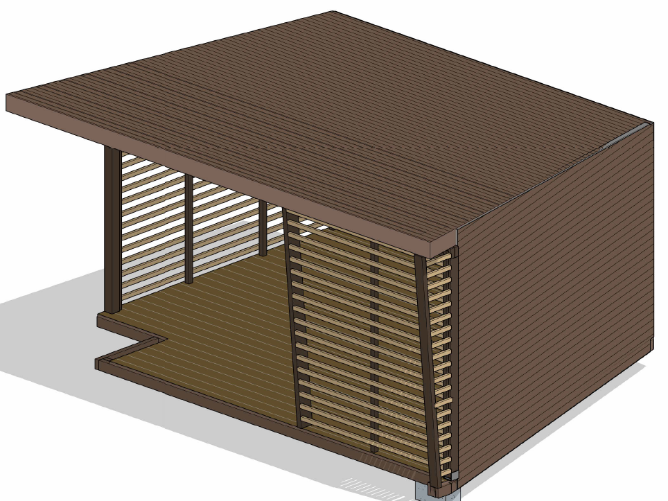 Картинка беседки (крытой террасы) из проекта конструкций