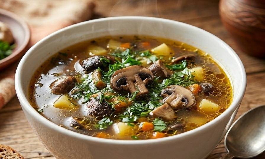 Быстрый суп из шампиньонов: ароматный, сытный и готовится быстрее, чем вы думаете