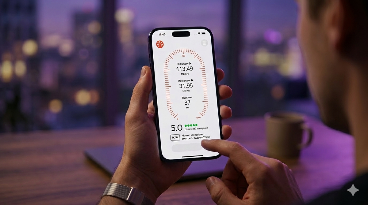     Интерфейс приложения «Интернетометр»