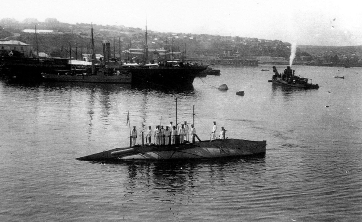 Подводная лодка «Лосось» в Севастополе, 1912 г.