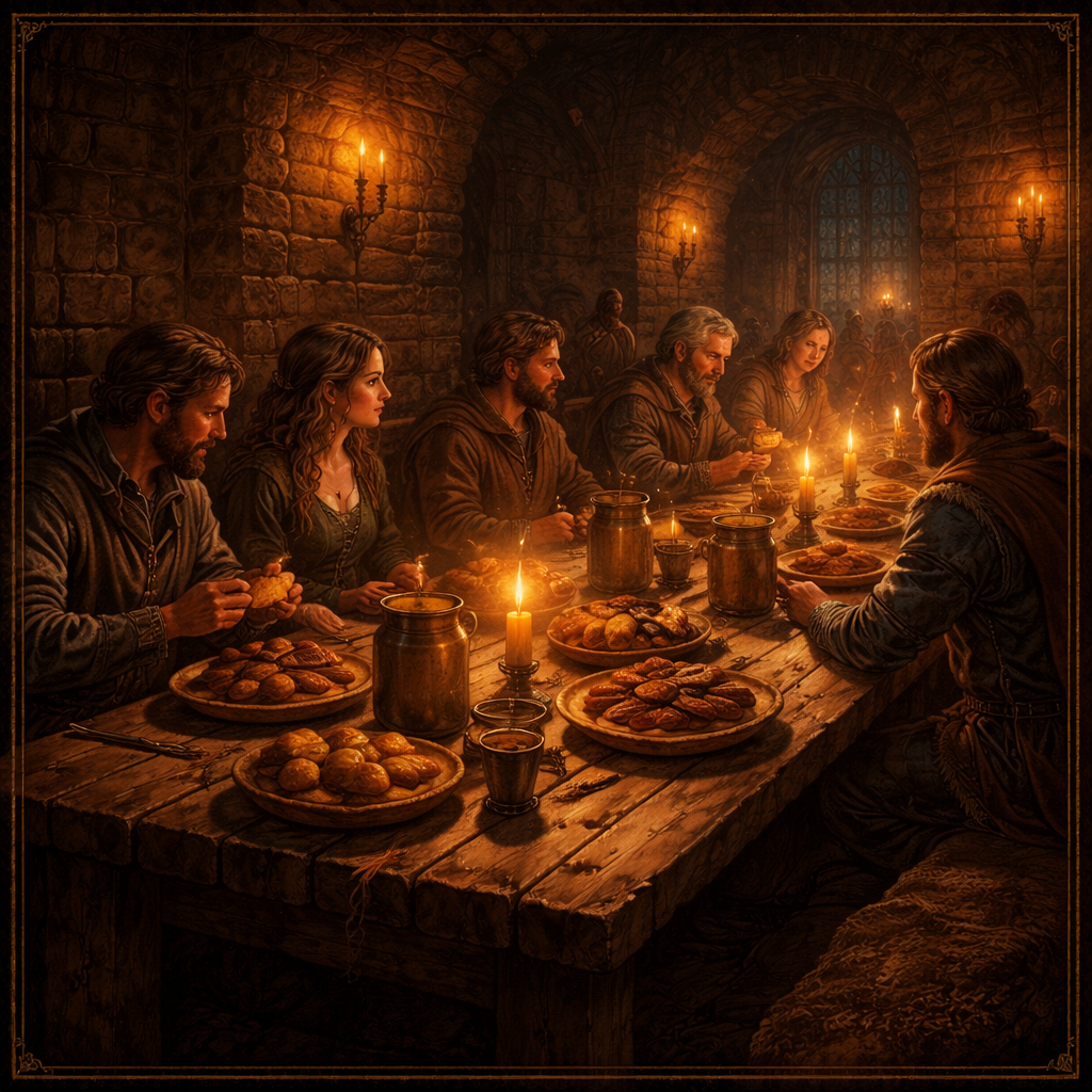 Ужин в замке. Создано ИИ