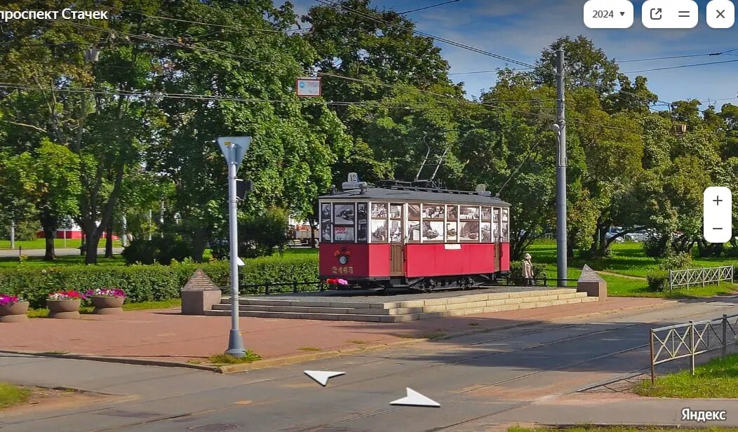    Блокадный трамвай. Фото: скриншот с сервиса «Яндекс.Панорам».