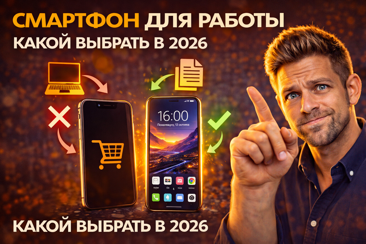 Идеальный смартфон для работы в 2026: мощный процессор, долгая батарея и большой экран для multitaskинга. Какой выбрать?