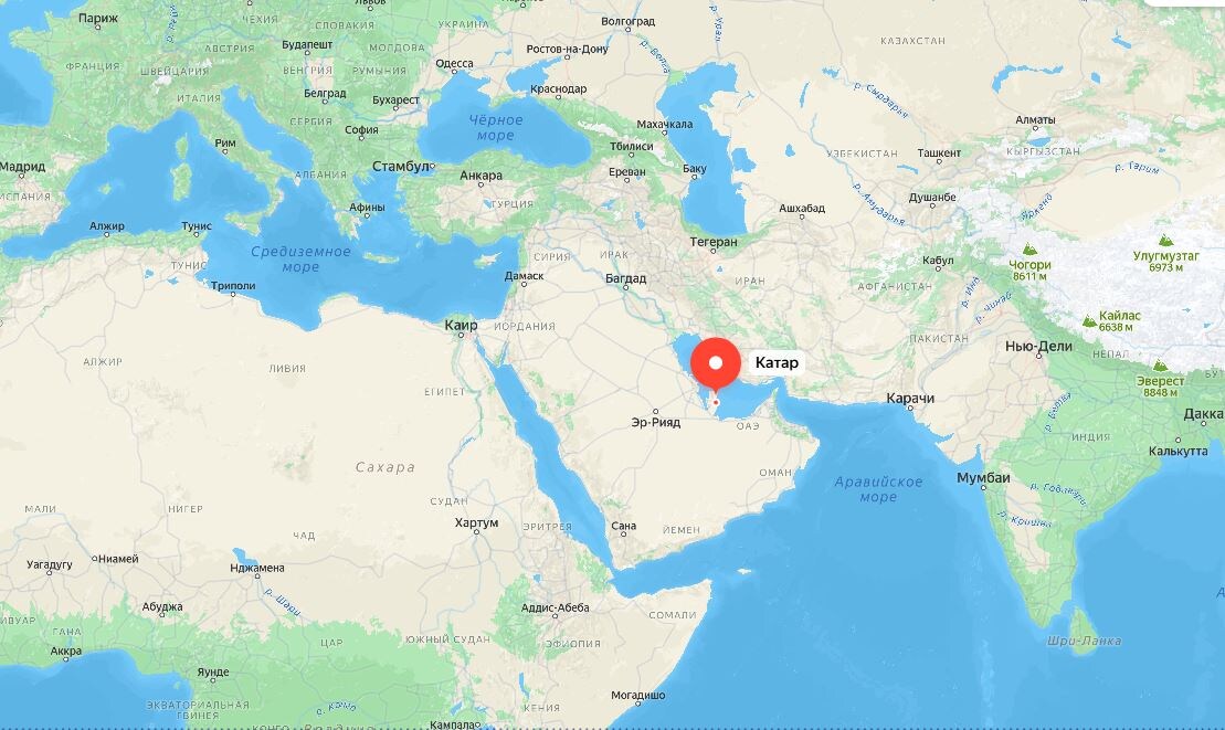 Катар на карте