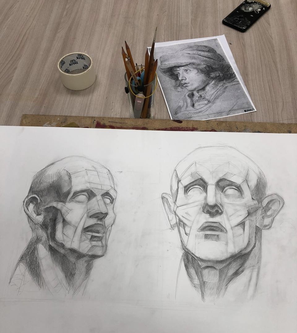 Ученический рисунок из моей мастерской, размер А2