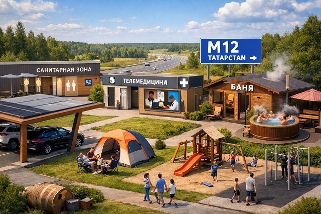От кемпинга до телемедицины: какой сервис появится на трассе М12 в Татарстане