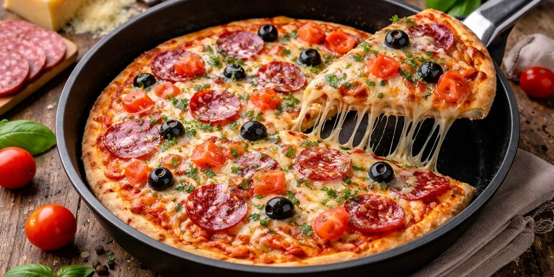Больше не заказываем пиццу. Делаем дома за 15 минут на сковороде