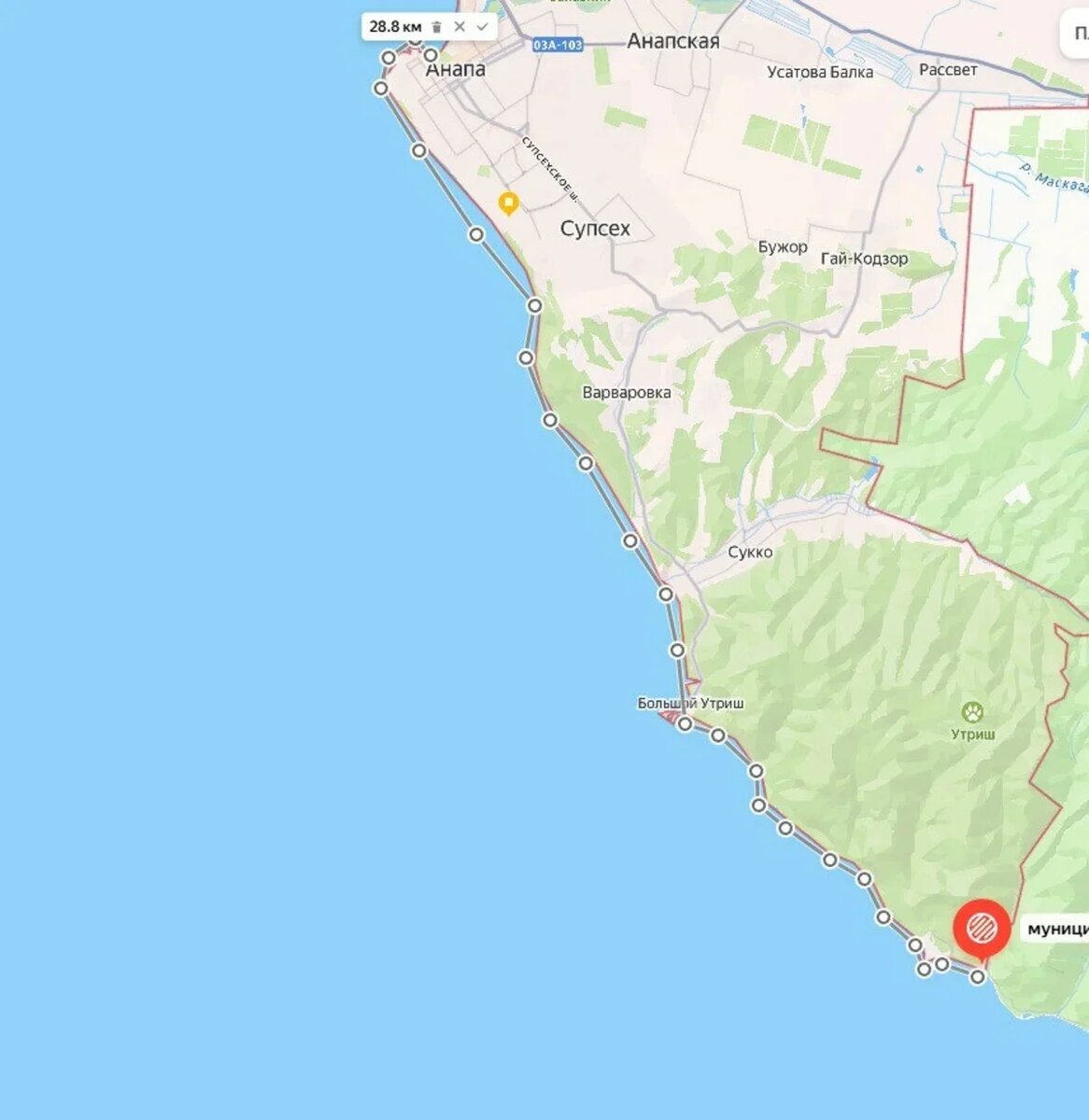    Анапа, зона галечных пляжей. Фото: скриншот