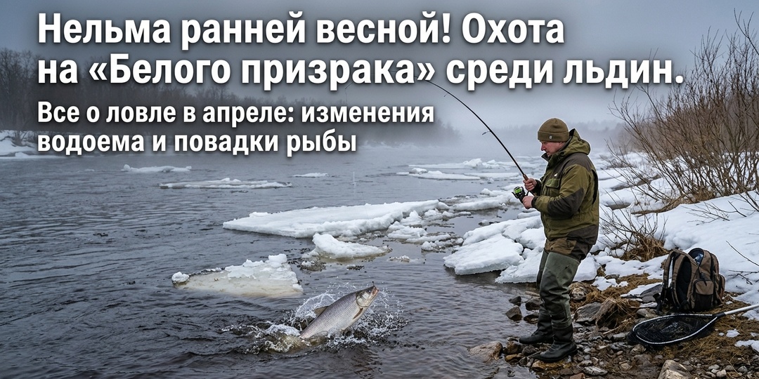 Нельма весной в апреле: охота за «белым призраком» среди льдин. Как поймать рыбу тысячи забросов, когда река сходит с ума?