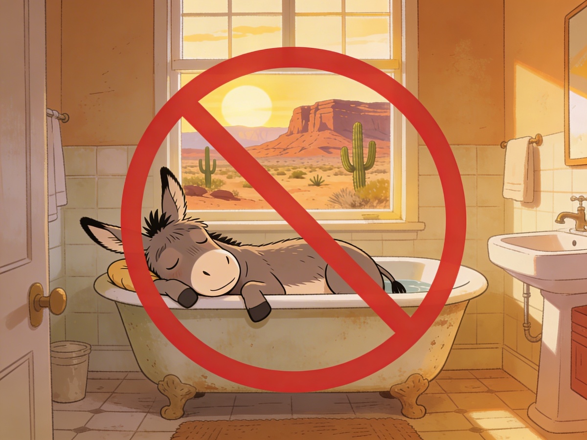 осел в ванной