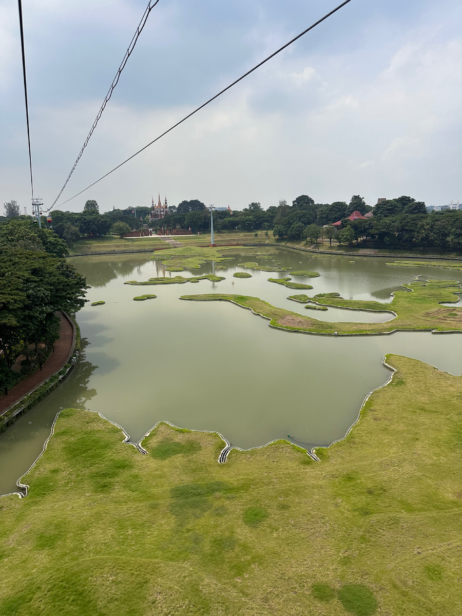 Озеро как океан с индонезийскими островами.