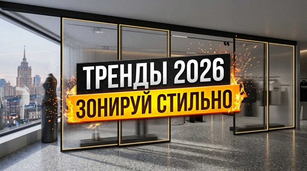    Пример использования световой перегородки для эффектного зонирования жилого помещения. GarderobSystem