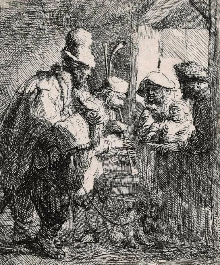 Straatmuzikanten 1635 Rembrandt Rijksmuseum