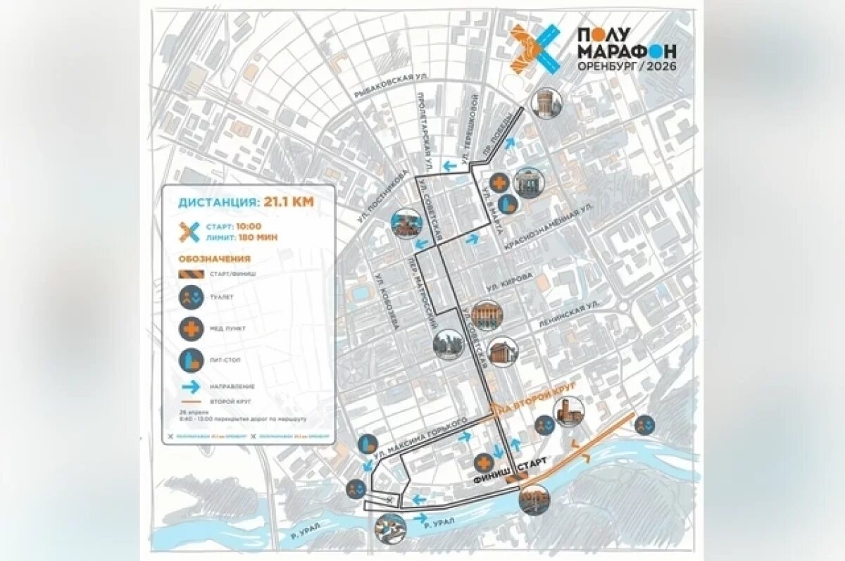    Полумарафон в Оренбурге получил официальный маршрут: приглашают бегунов!