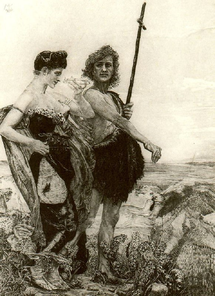 Сетевые "тематические фотки" и творчество нейросеток мне сегодня претят, посему пусть далее будет нормальная графика и живопись. Сие есть работа Макса Клингера.