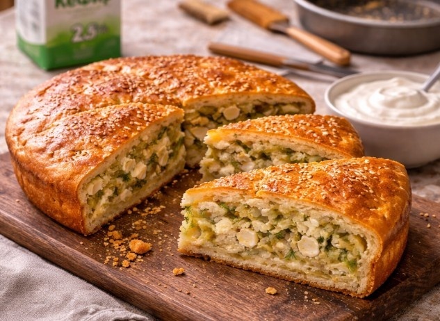 Заливной пирог с капустой