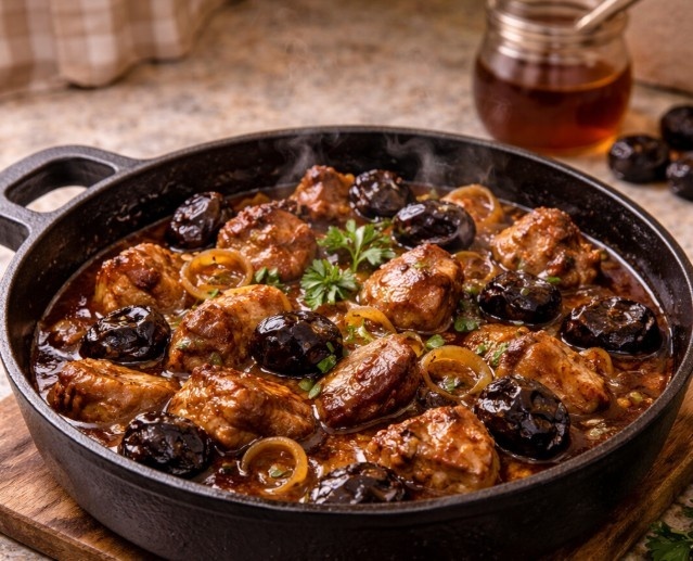 Мясо с черносливом и мёдом