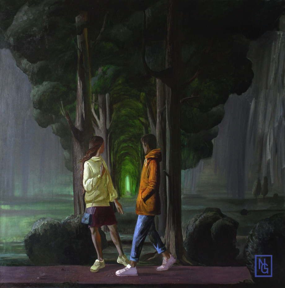 © Евгения Дудникова. Аллея. Холст, масло. 110 х 80 см. 2018.