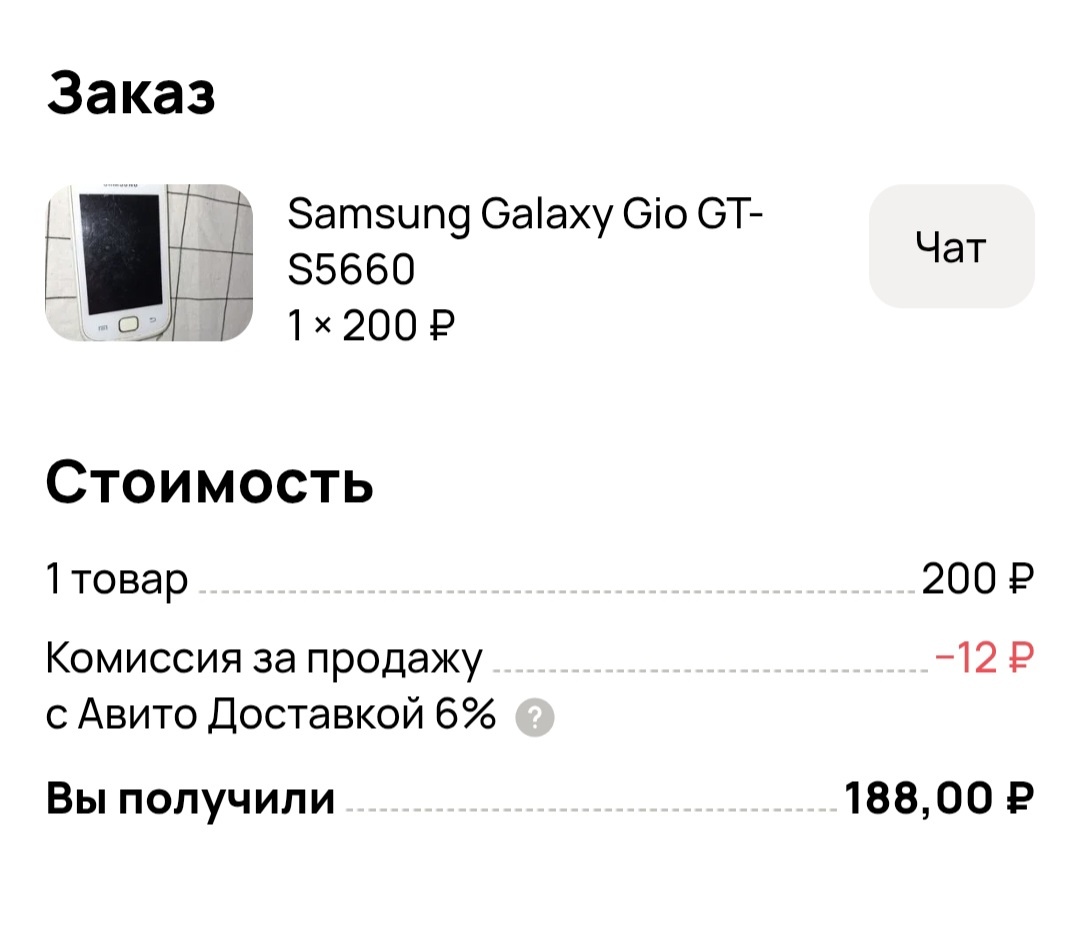 Скрин из личного кабинета