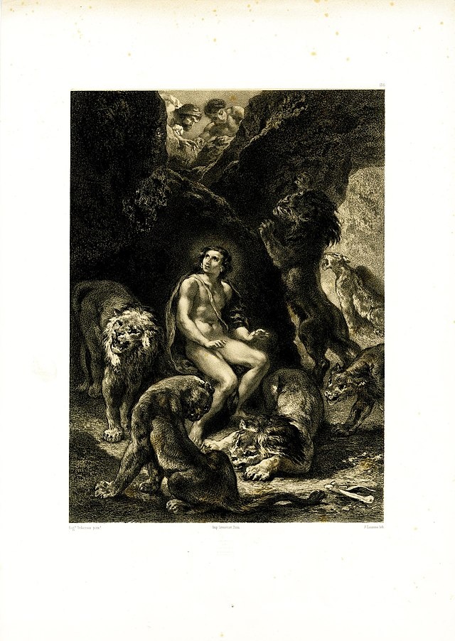 Briton Rivière, «Daniel in the Lions’ Den». Сила как присутствие духа, перед которым стихает зверь.
