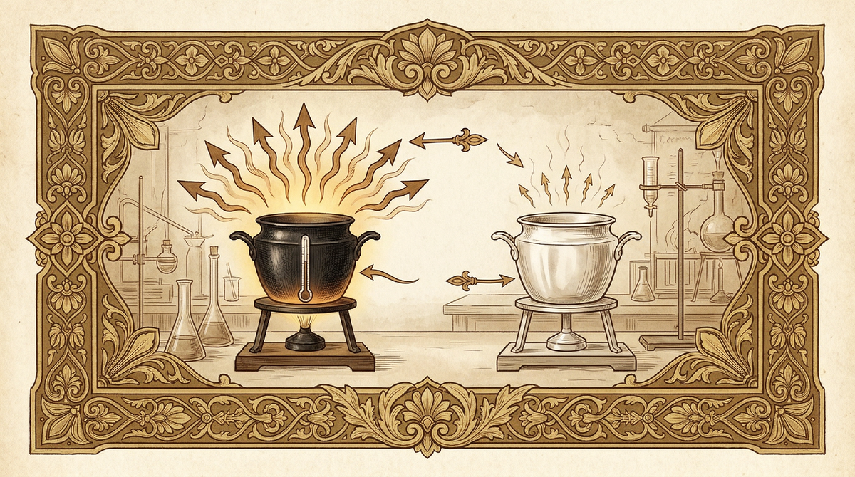 Тёмный сосуд излучает тепло быстрее светлого - главный секрет задачи