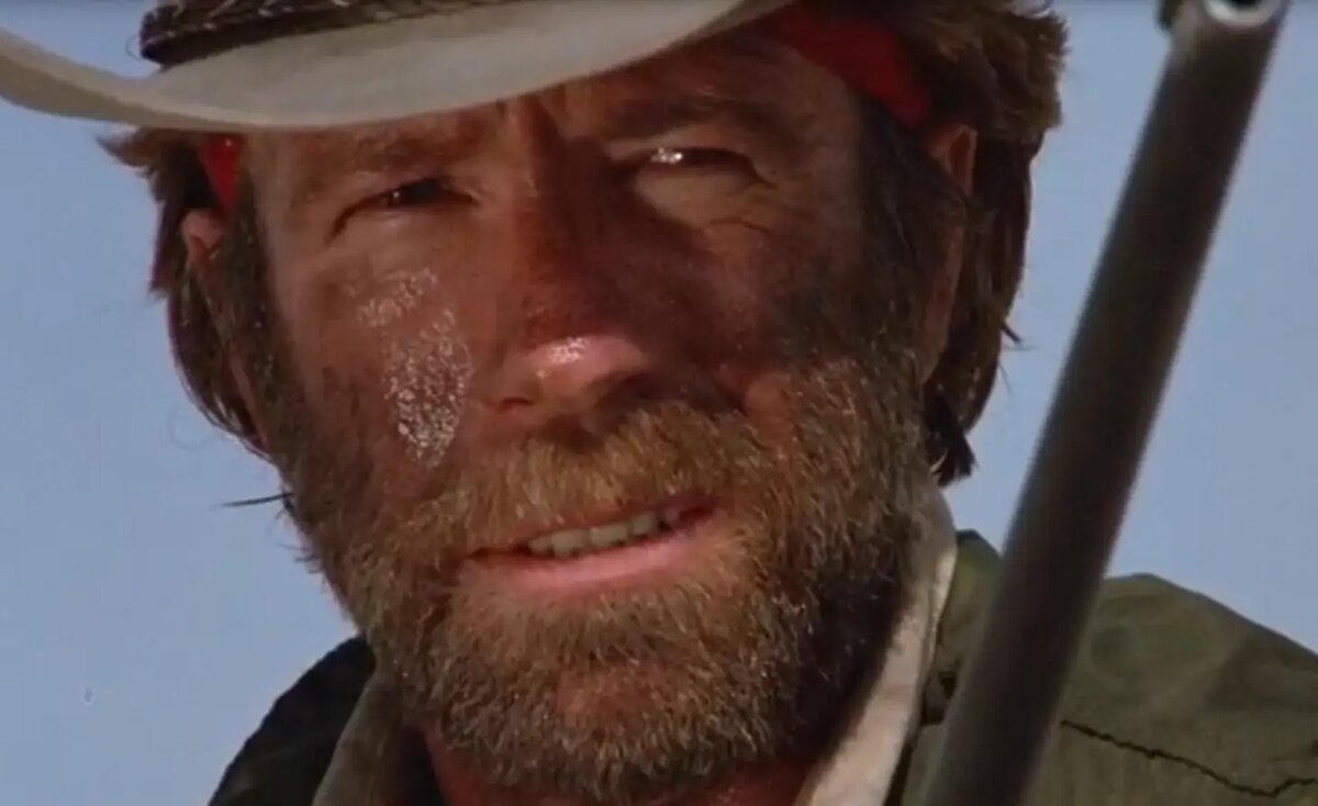    Чак Норрис. Фото: стоп-кадр из фильма «Одинокий волк Маккуэйд»