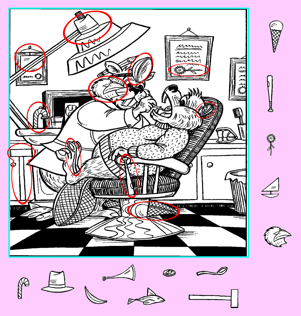Картинка-ответ (13 спрятанных предметов). Картинка подготовлена автором